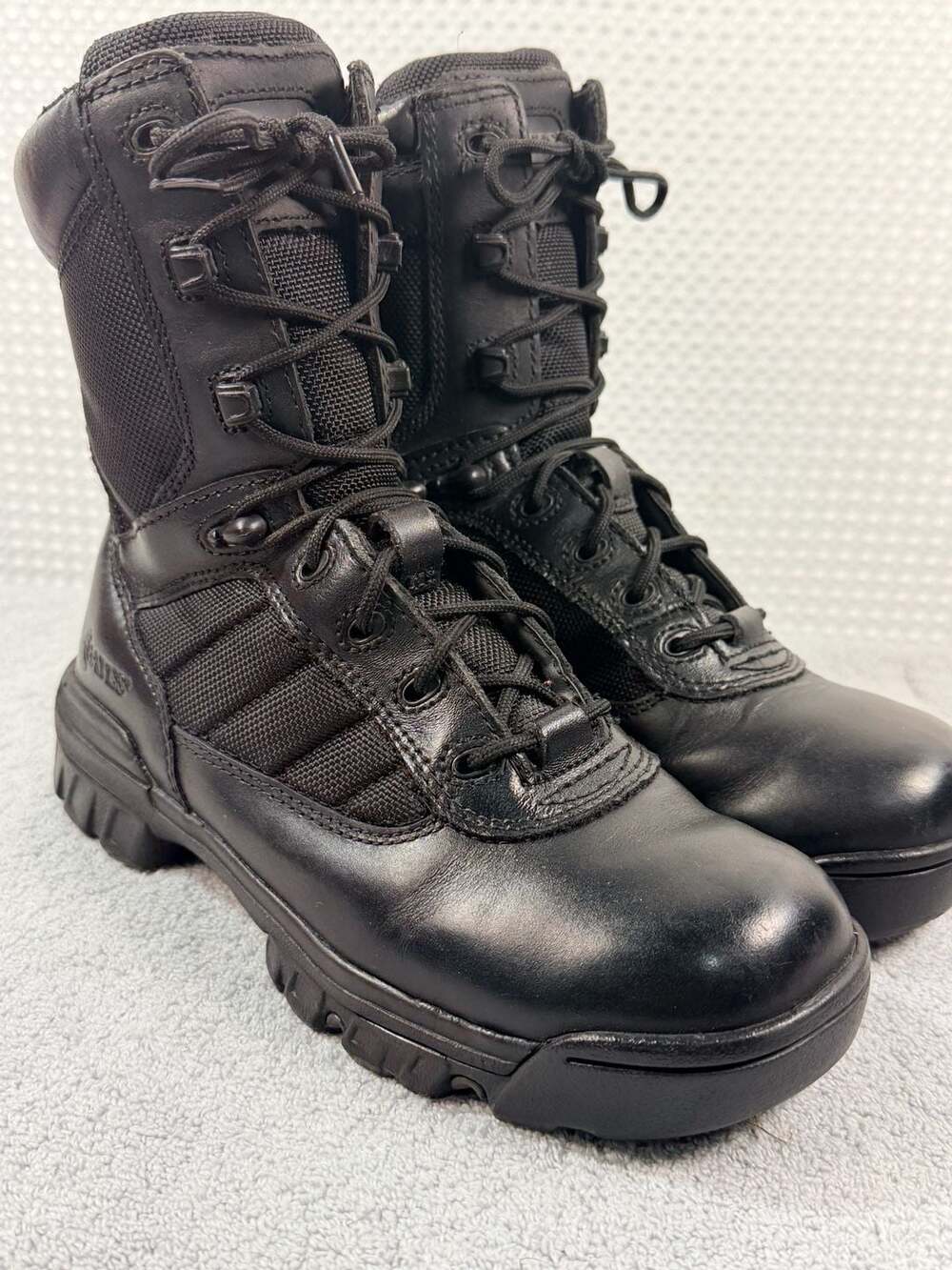 Bates Tactical Sport Side Zip 8" Work Boots Black Leather